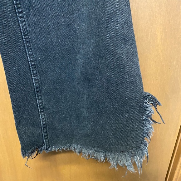 Free People “Vintage Flare” Jeans Black Distressed Raw Hem Women’s 26 - Picture 7 of 7